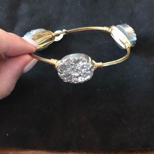 Bourbon & Bowties Silver Druzy Bangle